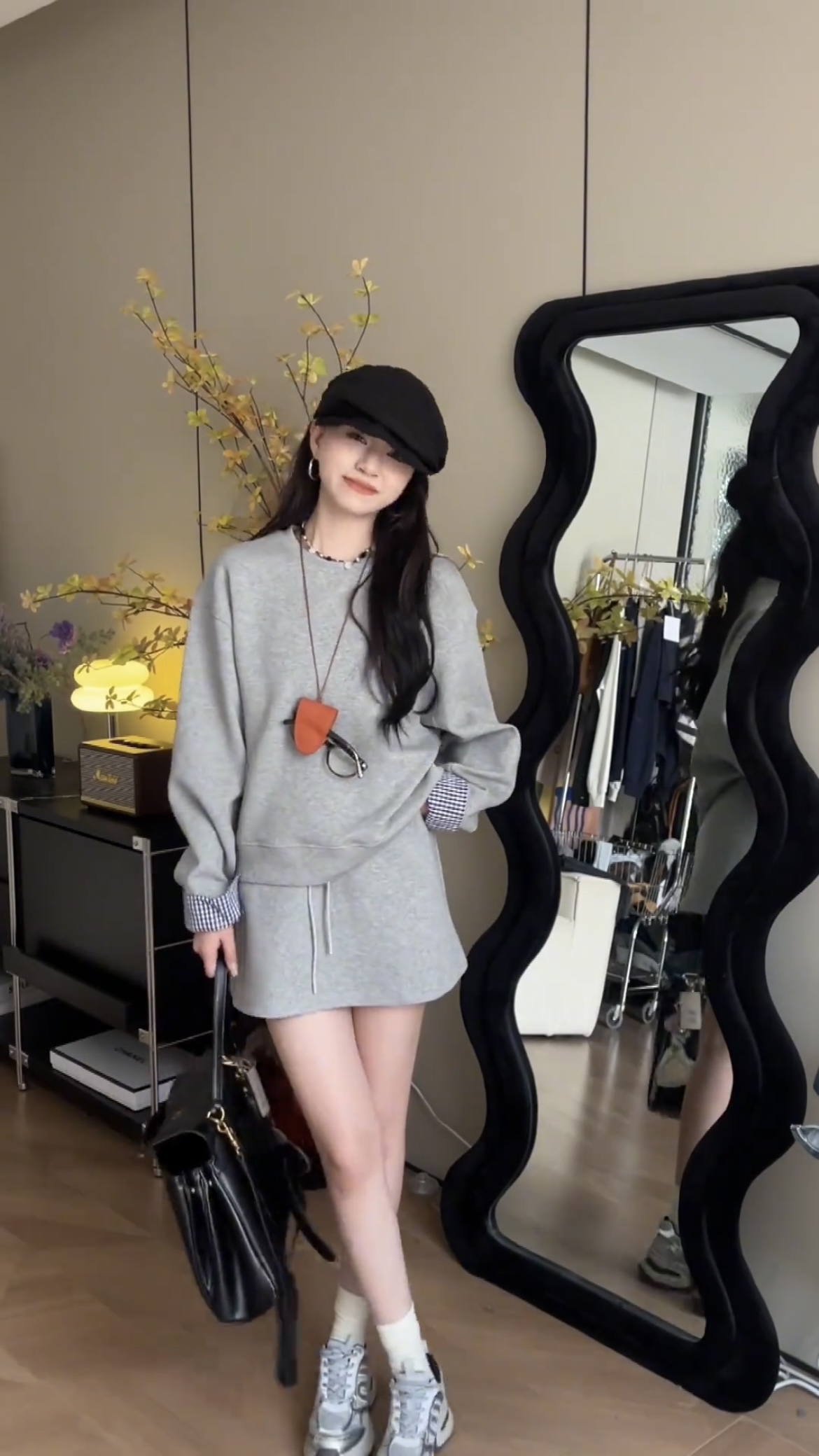 Early Autumn Casual Minimalist Sporty Hoodie and Skirt Set - Image 4