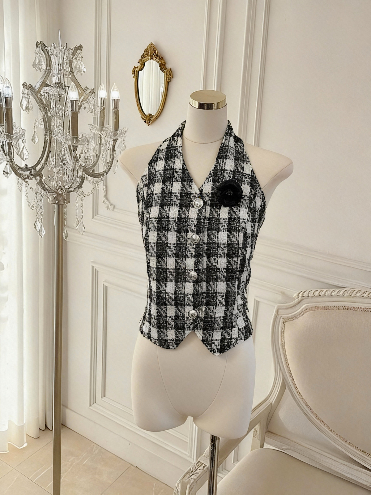 Women's Off-Shoulder Halter Cami Top Summer Linen Sexy Sweet Cropped Vest - Image 2