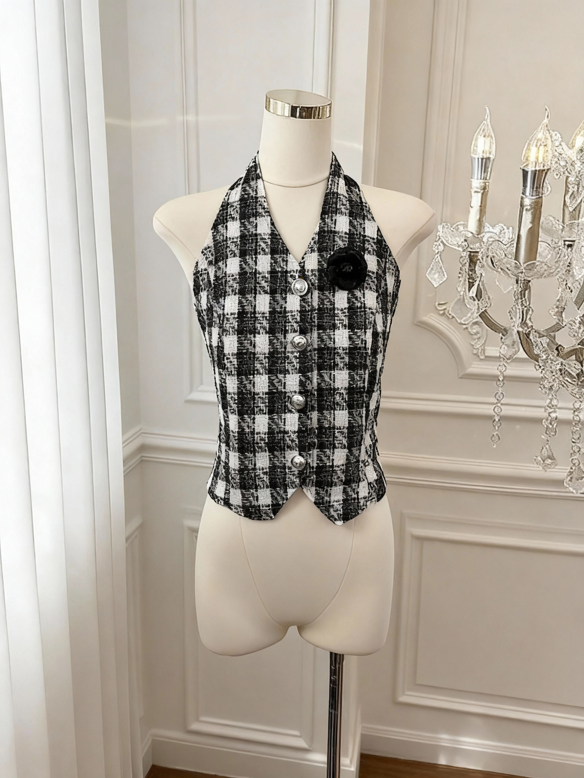 Women's Off-Shoulder Halter Cami Top Summer Linen Sexy Sweet Cropped Vest - Image 4