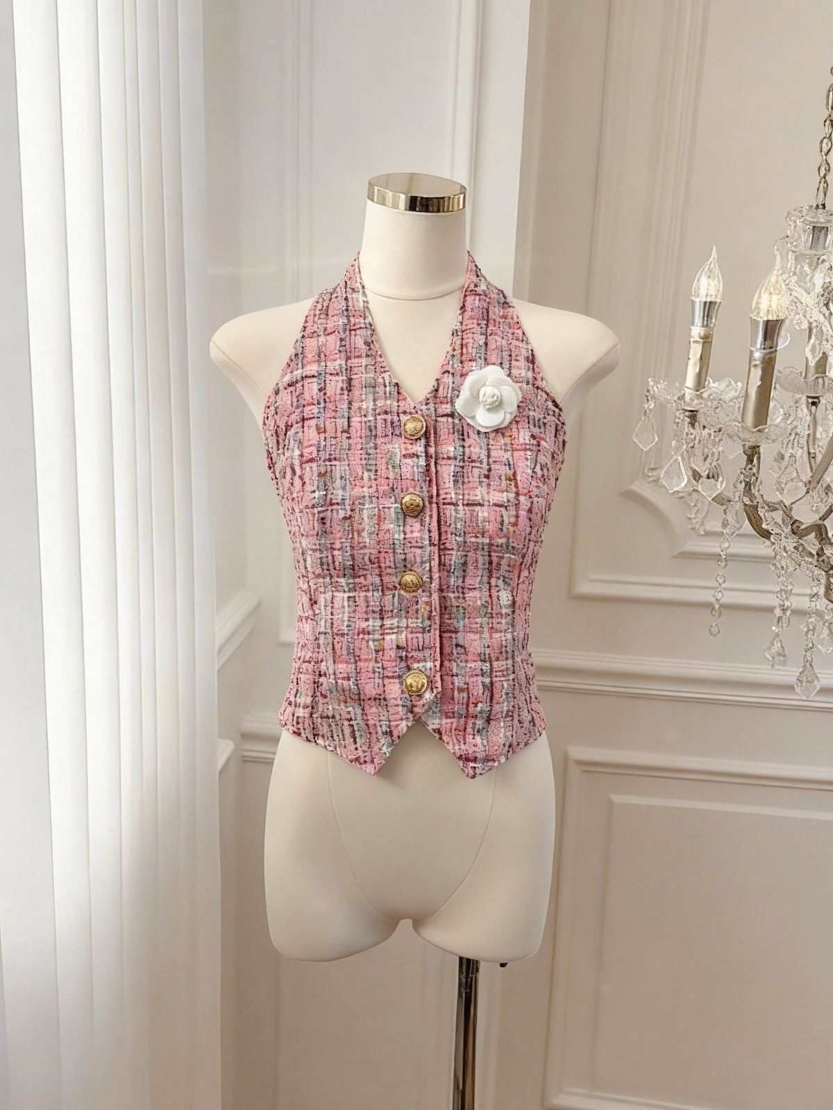 Women's Off-Shoulder Halter Cami Top Summer Linen Sexy Sweet Cropped Vest