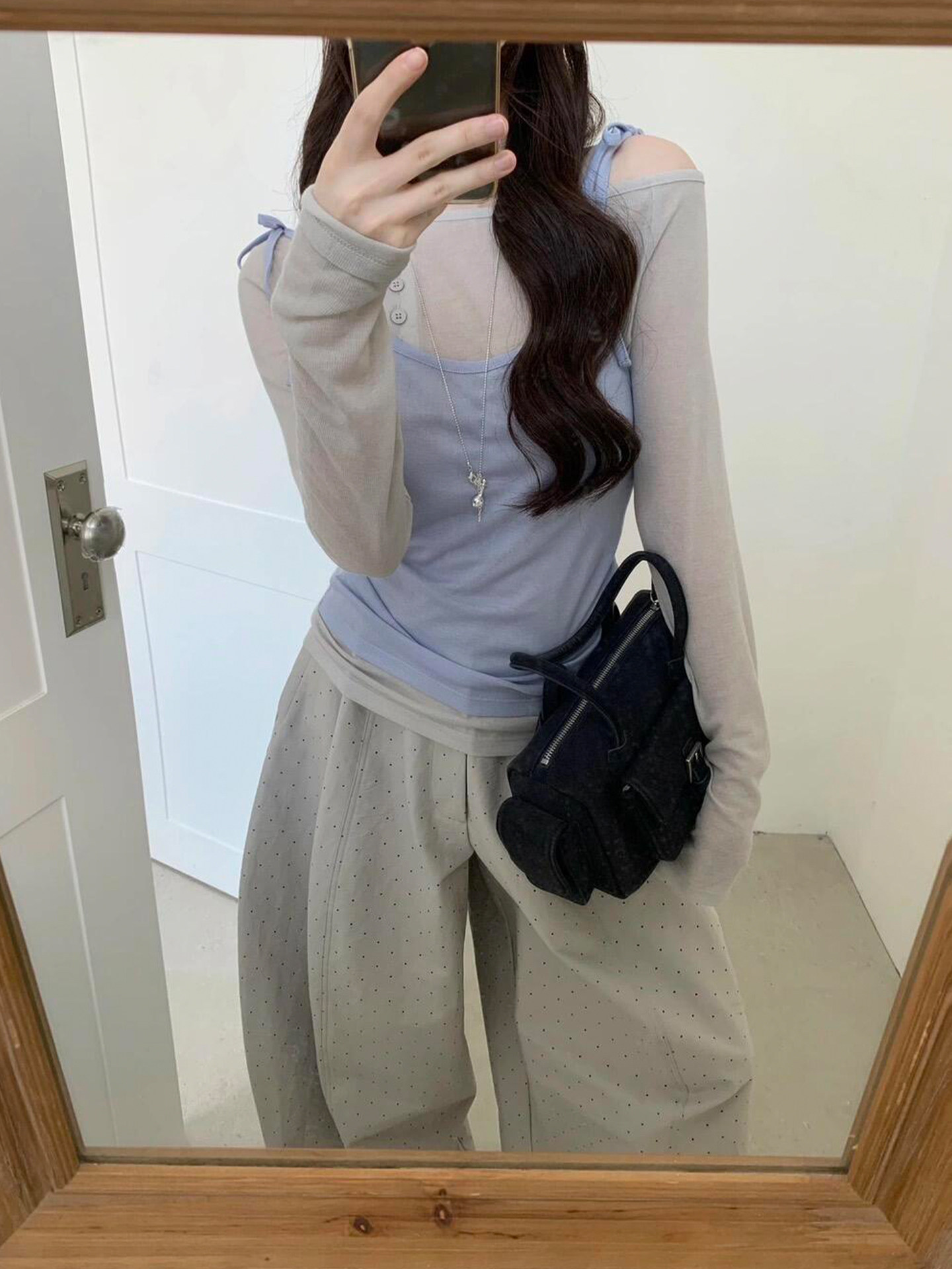 Purple Sweetheart Cami Layered T-Shirt Two-Piece Set Early Autumn Women's 2026 New Top - Image 4